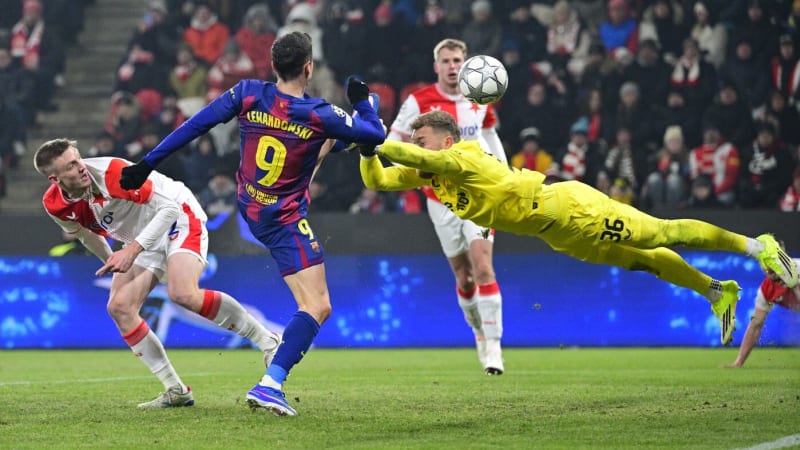 Slavia v Edenu sahala po senzaci. Od Barcelony nakonec dostala čtyři góly